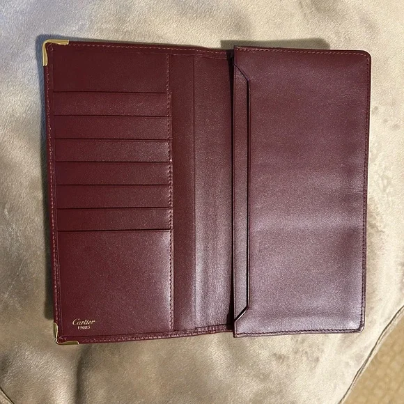 Cartier Bordeaux Leather Bifold Long Wallet - Amazing Condition! - Picture 3 of 8